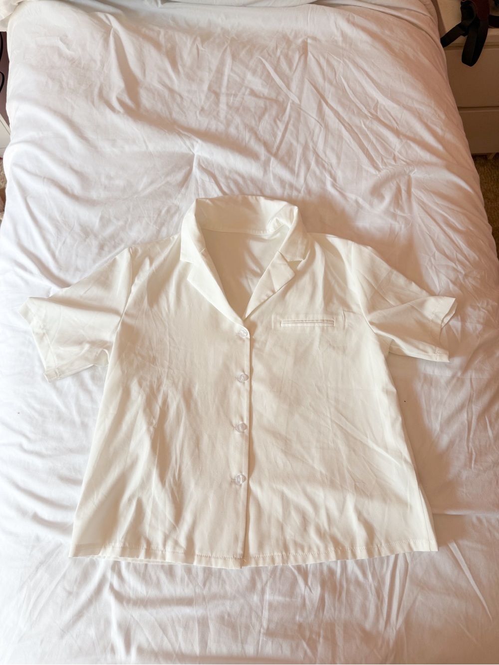 SHEIN White Button Down Collared Blouse Size XS